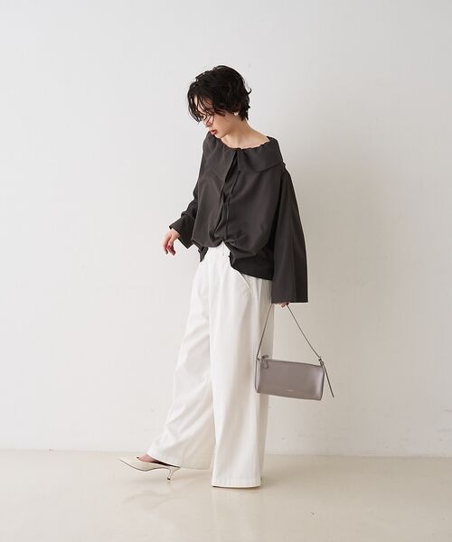 Rouge vif la cle / ルージュ・ヴィフ ラクレ シャツ・ブラウス | オーバーカラー変形テントラインブラウス【予約】 | 詳細22