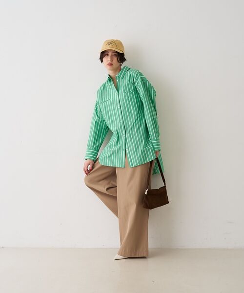 Rouge vif la cle / ルージュ・ヴィフ ラクレ シャツ・ブラウス | 胸ポケットコットンルーズフィットストライプシャツ【予約】 | 詳細10