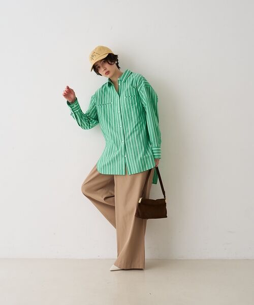 Rouge vif la cle / ルージュ・ヴィフ ラクレ シャツ・ブラウス | 胸ポケットコットンルーズフィットストライプシャツ【予約】 | 詳細11