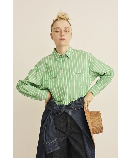 Rouge vif la cle / ルージュ・ヴィフ ラクレ シャツ・ブラウス | 胸ポケットコットンルーズフィットストライプシャツ【予約】 | 詳細14