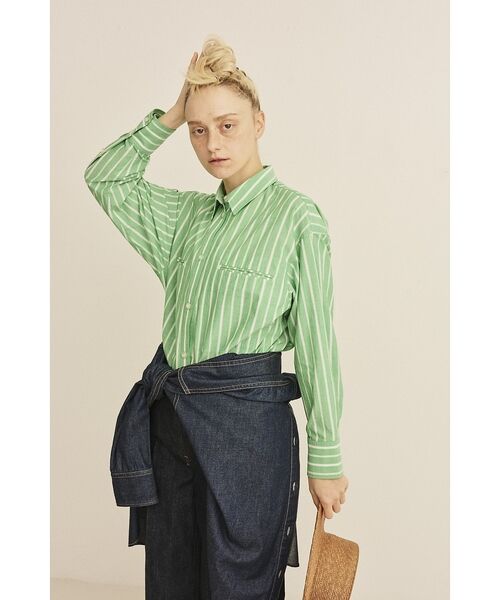 Rouge vif la cle / ルージュ・ヴィフ ラクレ シャツ・ブラウス | 胸ポケットコットンルーズフィットストライプシャツ【予約】 | 詳細15