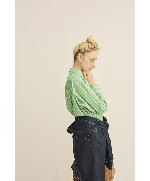 Rouge vif la cle / ルージュ・ヴィフ ラクレ シャツ・ブラウス | 胸ポケットコットンルーズフィットストライプシャツ【予約】 | 詳細16