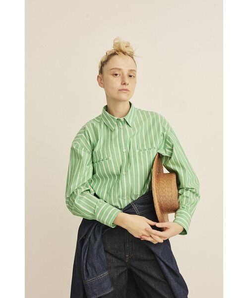 Rouge vif la cle / ルージュ・ヴィフ ラクレ シャツ・ブラウス | 胸ポケットコットンルーズフィットストライプシャツ【予約】 | 詳細17