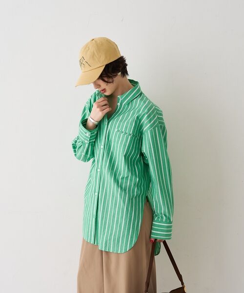 Rouge vif la cle / ルージュ・ヴィフ ラクレ シャツ・ブラウス | 胸ポケットコットンルーズフィットストライプシャツ【予約】 | 詳細3