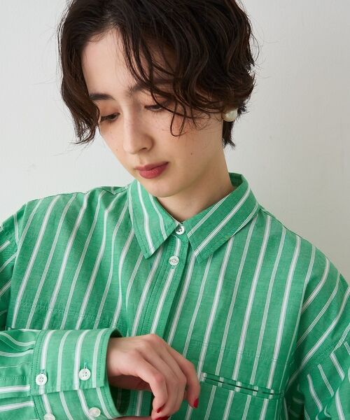 Rouge vif la cle / ルージュ・ヴィフ ラクレ シャツ・ブラウス | 胸ポケットコットンルーズフィットストライプシャツ【予約】 | 詳細30