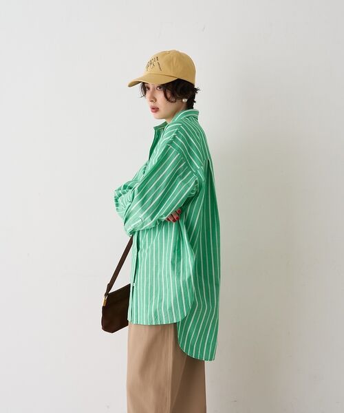 Rouge vif la cle / ルージュ・ヴィフ ラクレ シャツ・ブラウス | 胸ポケットコットンルーズフィットストライプシャツ【予約】 | 詳細6