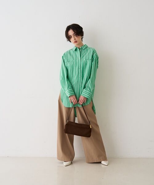 Rouge vif la cle / ルージュ・ヴィフ ラクレ シャツ・ブラウス | 胸ポケットコットンルーズフィットストライプシャツ【予約】 | 詳細7