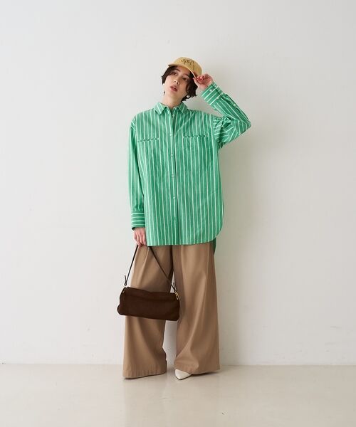 Rouge vif la cle / ルージュ・ヴィフ ラクレ シャツ・ブラウス | 胸ポケットコットンルーズフィットストライプシャツ【予約】 | 詳細9