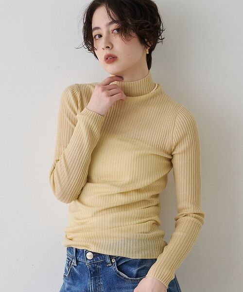 Rouge vif la cle / ルージュ・ヴィフ ラクレ ニット・セーター | 防縮Wシアータートルリブニット【予約】（イエロー）