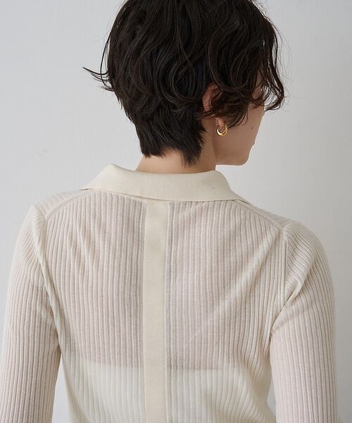 Rouge vif la cle / ルージュ・ヴィフ ラクレ ニット・セーター | 防縮Wシアーポロリブニット【予約】 | 詳細13