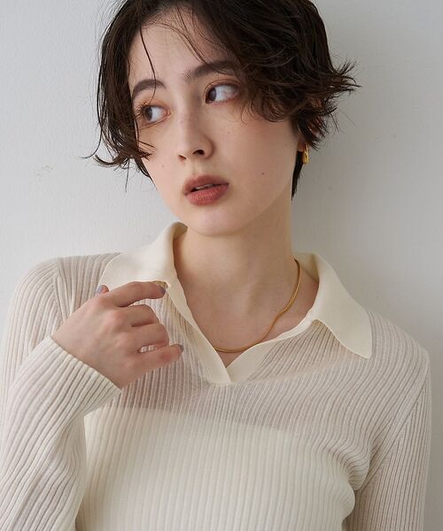 Rouge vif la cle / ルージュ・ヴィフ ラクレ ニット・セーター | 防縮Wシアーポロリブニット【予約】 | 詳細15