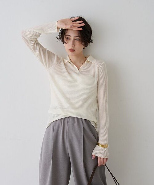 Rouge vif la cle / ルージュ・ヴィフ ラクレ ニット・セーター | 防縮Wシアーポロリブニット【予約】 | 詳細2