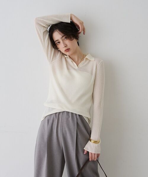 Rouge vif la cle / ルージュ・ヴィフ ラクレ ニット・セーター | 防縮Wシアーポロリブニット【予約】 | 詳細3