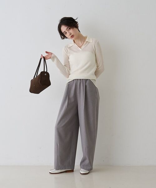 Rouge vif la cle / ルージュ・ヴィフ ラクレ ニット・セーター | 防縮Wシアーポロリブニット【予約】 | 詳細5