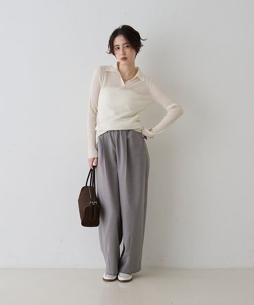 Rouge vif la cle / ルージュ・ヴィフ ラクレ ニット・セーター | 防縮Wシアーポロリブニット【予約】 | 詳細6