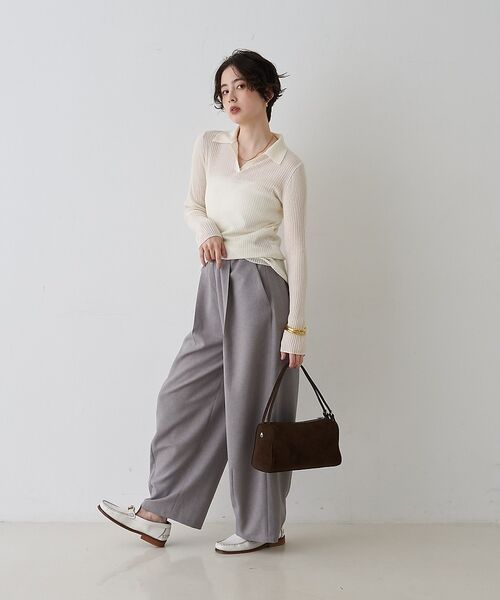 Rouge vif la cle / ルージュ・ヴィフ ラクレ ニット・セーター | 防縮Wシアーポロリブニット【予約】 | 詳細7