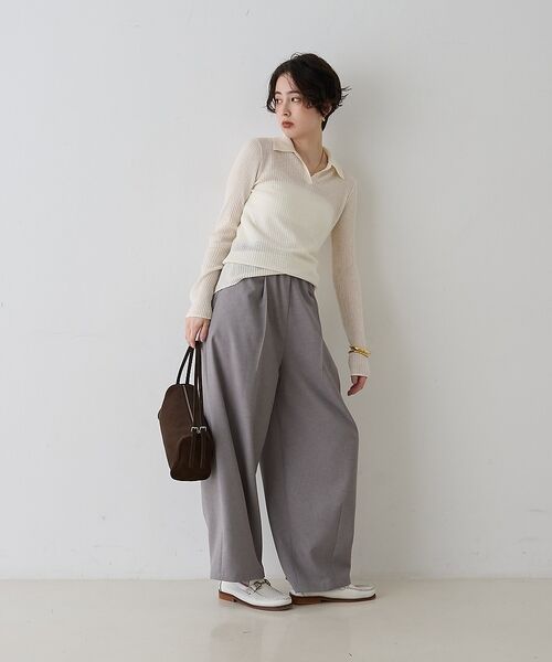 Rouge vif la cle / ルージュ・ヴィフ ラクレ ニット・セーター | 防縮Wシアーポロリブニット【予約】 | 詳細9