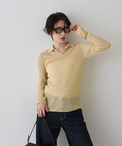 Rouge vif la cle / ルージュ・ヴィフ ラクレ ニット・セーター | 防縮Wシアーポロリブニット【予約】 | 詳細18