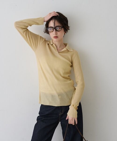 Rouge vif la cle / ルージュ・ヴィフ ラクレ ニット・セーター | 防縮Wシアーポロリブニット【予約】 | 詳細19