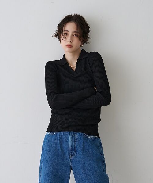 Rouge vif la cle / ルージュ・ヴィフ ラクレ ニット・セーター | 防縮Wシアーポロリブニット【予約】 | 詳細30