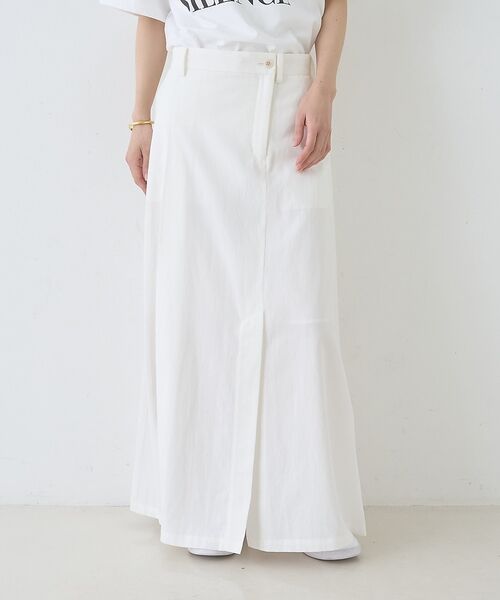 Rouge vif la cle / ルージュ・ヴィフ ラクレ ロング・マキシ丈スカート | サイドタックフレアロングスカート【予約】（オフホワイト）