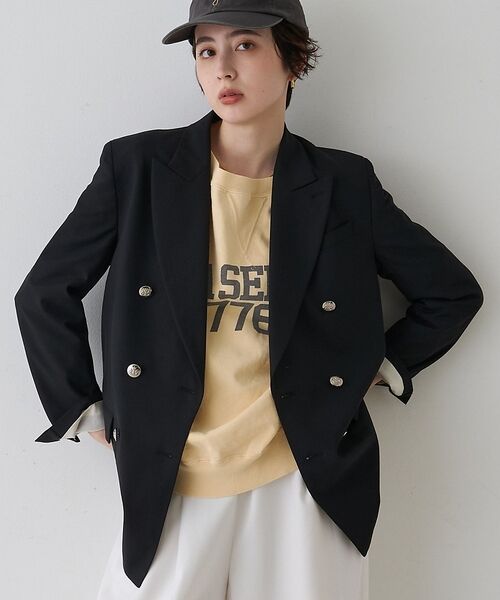 Rouge vif la cle / ルージュ・ヴィフ ラクレ テーラードジャケット | メンズライクダブルジャケット【予約】（ブラック）