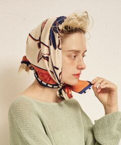 Rouge vif la cle / ルージュ・ヴィフ ラクレ バンダナ・スカーフ | 【manipuri/マニプリ】フローラ大判シルクスカーフ 88×88 日本製【予