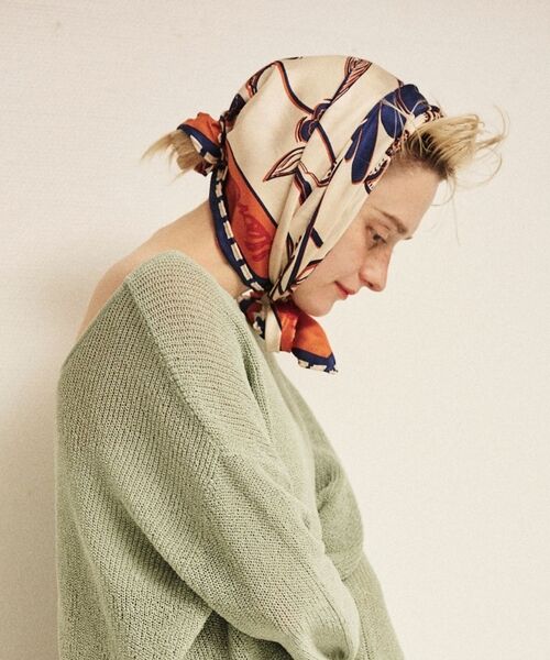 Rouge vif la cle / ルージュ・ヴィフ ラクレ バンダナ・スカーフ | 【manipuri/マニプリ】フローラ大判シルクスカーフ 88×88 日本製【予 | 詳細4