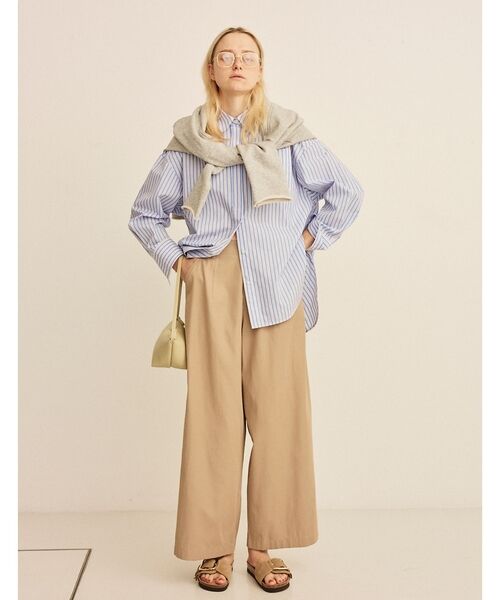 Rouge vif la cle / ルージュ・ヴィフ ラクレ シャツ・ブラウス | コットンマルチストライプビッグシャツ【予約】 | 詳細10