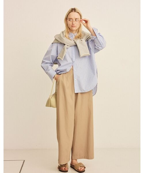 Rouge vif la cle / ルージュ・ヴィフ ラクレ シャツ・ブラウス | コットンマルチストライプビッグシャツ【予約】 | 詳細9