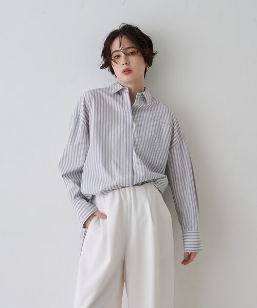 Rouge vif la cle / ルージュ・ヴィフ ラクレ シャツ・ブラウス | コットンマルチストライプビッグシャツ【予約】 | 詳細15