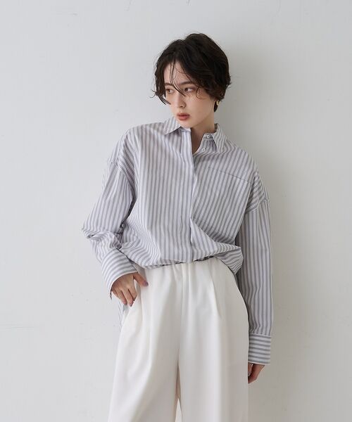 Rouge vif la cle / ルージュ・ヴィフ ラクレ シャツ・ブラウス | コットンマルチストライプビッグシャツ【予約】 | 詳細16