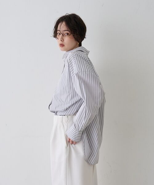 Rouge vif la cle / ルージュ・ヴィフ ラクレ シャツ・ブラウス | コットンマルチストライプビッグシャツ【予約】 | 詳細19