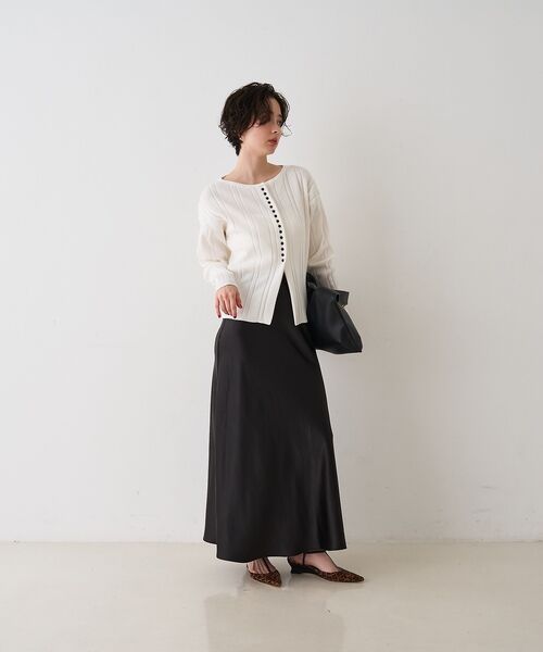 Rouge vif la cle / ルージュ・ヴィフ ラクレ ニット・セーター | ストライプ組織前後2WAYニット/カーディガン【予約】 | 詳細10