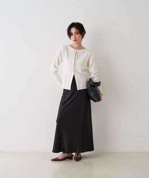 Rouge vif la cle / ルージュ・ヴィフ ラクレ ニット・セーター | ストライプ組織前後2WAYニット/カーディガン【予約】 | 詳細6