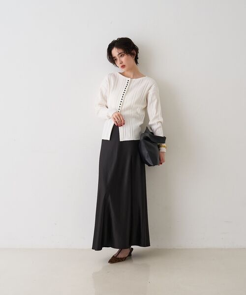 Rouge vif la cle / ルージュ・ヴィフ ラクレ ニット・セーター | ストライプ組織前後2WAYニット/カーディガン【予約】 | 詳細7