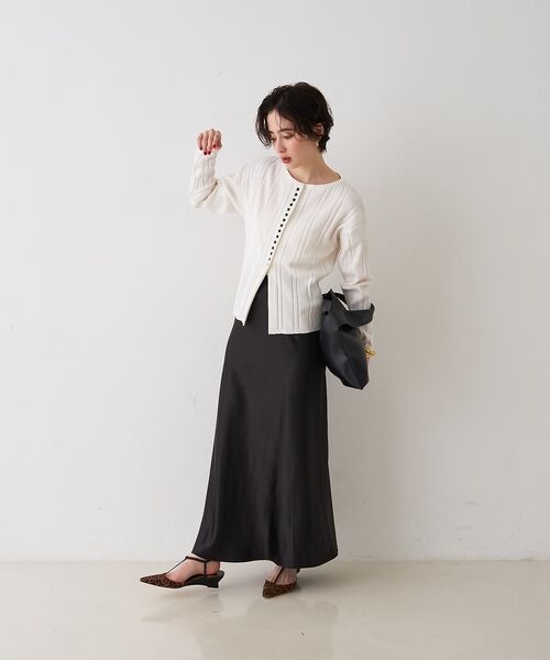 Rouge vif la cle / ルージュ・ヴィフ ラクレ ニット・セーター | ストライプ組織前後2WAYニット/カーディガン【予約】 | 詳細8