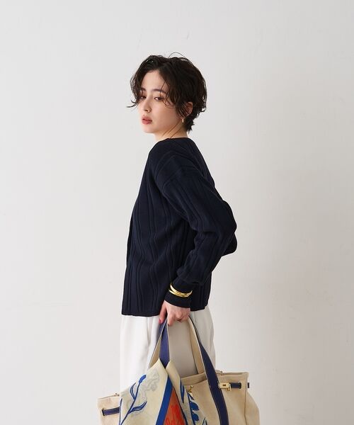 Rouge vif la cle / ルージュ・ヴィフ ラクレ ニット・セーター | ストライプ組織前後2WAYニット/カーディガン【予約】 | 詳細16