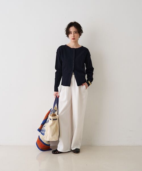 Rouge vif la cle / ルージュ・ヴィフ ラクレ ニット・セーター | ストライプ組織前後2WAYニット/カーディガン【予約】 | 詳細20