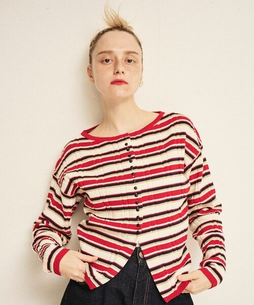 Rouge vif la cle / ルージュ・ヴィフ ラクレ ニット・セーター | ストライプ組織前後2WAYニット/カーディガン【予約】 | 詳細27