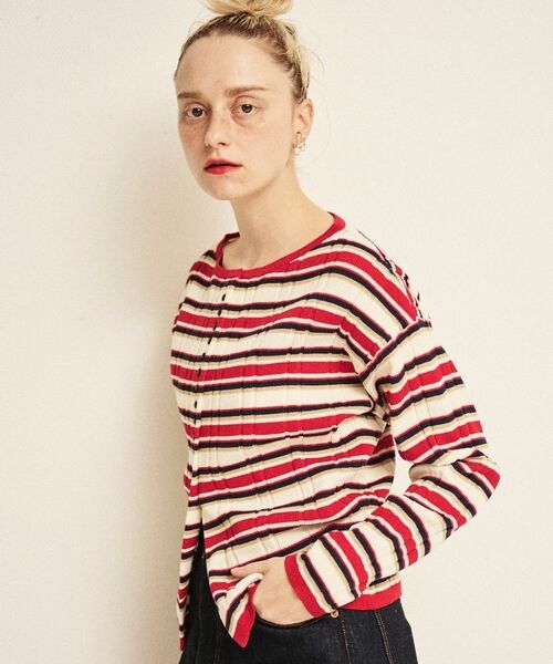 Rouge vif la cle / ルージュ・ヴィフ ラクレ ニット・セーター | ストライプ組織前後2WAYニット/カーディガン【予約】 | 詳細29