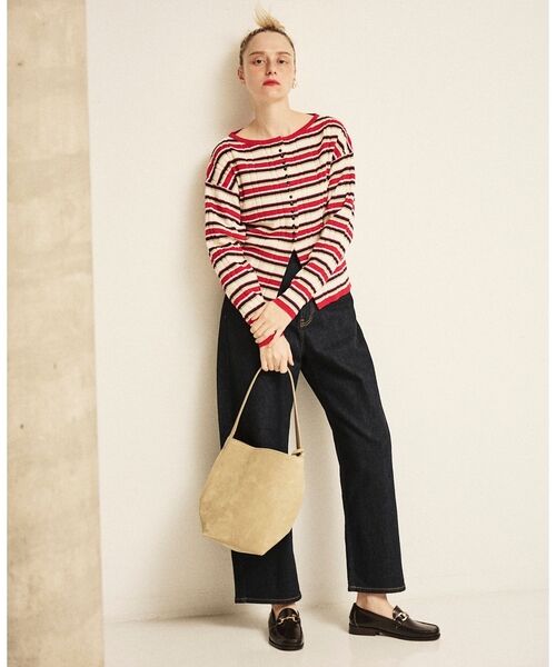 Rouge vif la cle / ルージュ・ヴィフ ラクレ ニット・セーター | ストライプ組織前後2WAYニット/カーディガン【予約】 | 詳細30