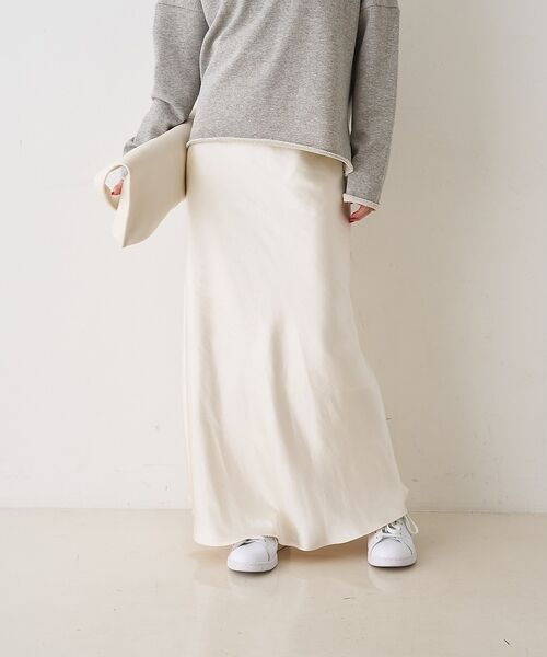 Rouge vif la cle / ルージュ・ヴィフ ラクレ ロング・マキシ丈スカート | サテンマーメイドイージーロングスカート【予約】 | 詳細2