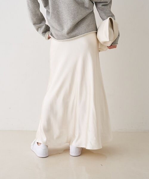 Rouge vif la cle / ルージュ・ヴィフ ラクレ ロング・マキシ丈スカート | サテンマーメイドイージーロングスカート【予約】 | 詳細4