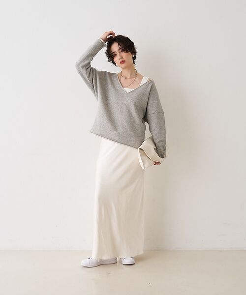 Rouge vif la cle / ルージュ・ヴィフ ラクレ ロング・マキシ丈スカート | サテンマーメイドイージーロングスカート【予約】 | 詳細5