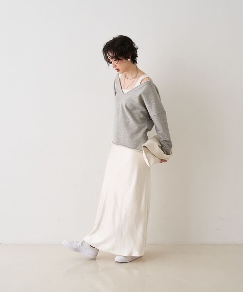 Rouge vif la cle / ルージュ・ヴィフ ラクレ ロング・マキシ丈スカート | サテンマーメイドイージーロングスカート【予約】 | 詳細6