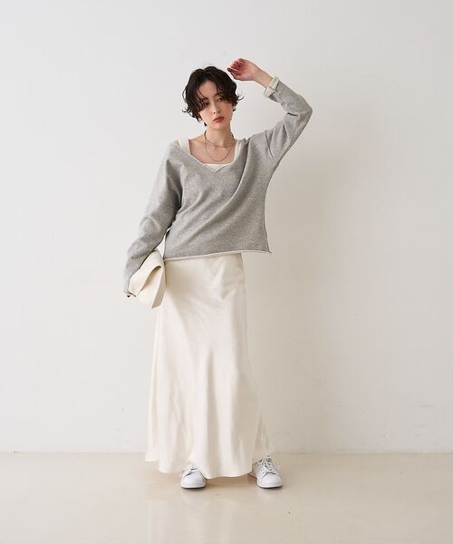 Rouge vif la cle / ルージュ・ヴィフ ラクレ ロング・マキシ丈スカート | サテンマーメイドイージーロングスカート【予約】 | 詳細7