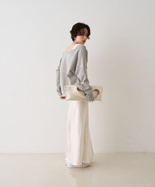 Rouge vif la cle / ルージュ・ヴィフ ラクレ ロング・マキシ丈スカート | サテンマーメイドイージーロングスカート【予約】 | 詳細8