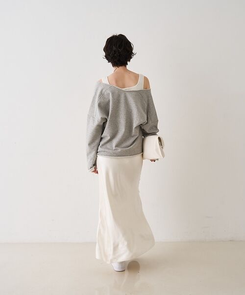 Rouge vif la cle / ルージュ・ヴィフ ラクレ ロング・マキシ丈スカート | サテンマーメイドイージーロングスカート【予約】 | 詳細9