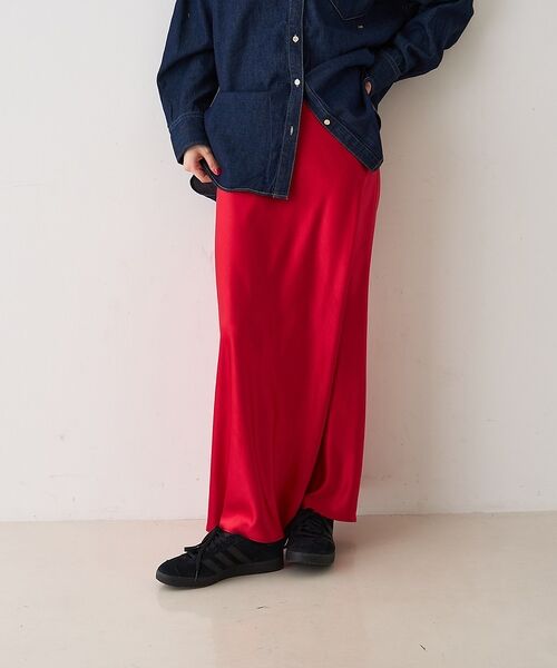 Rouge vif la cle / ルージュ・ヴィフ ラクレ ロング・マキシ丈スカート | サテンマーメイドイージーロングスカート【予約】 | 詳細17